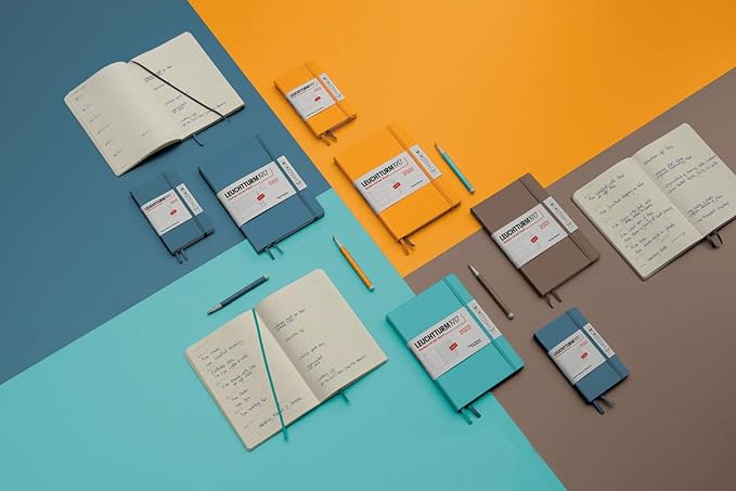 LEUCHTTURM1917 - Notebook Hardcover Medium A5-251 Numbered Pages for Writing and Journaling (Aquamarine, Plain)