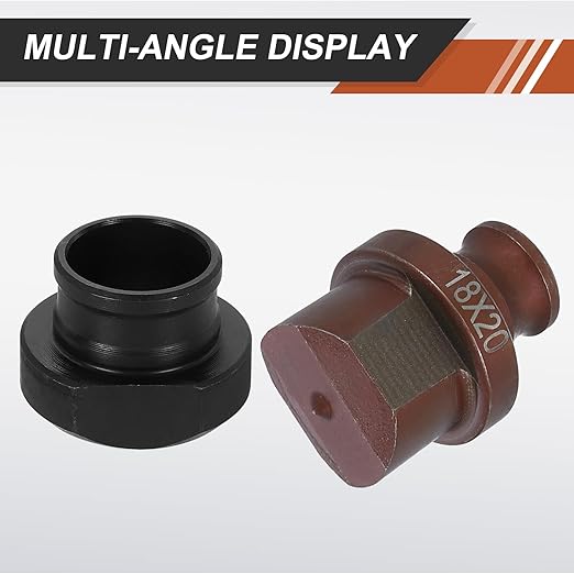 HARFINGTON Hydraulic Hole Punch Die 18x20mm Slotted Hole 40Cr Steel Electric Punching Kit for MHP-20 JP-20 Electric Punching Machine, Burgundy & Black