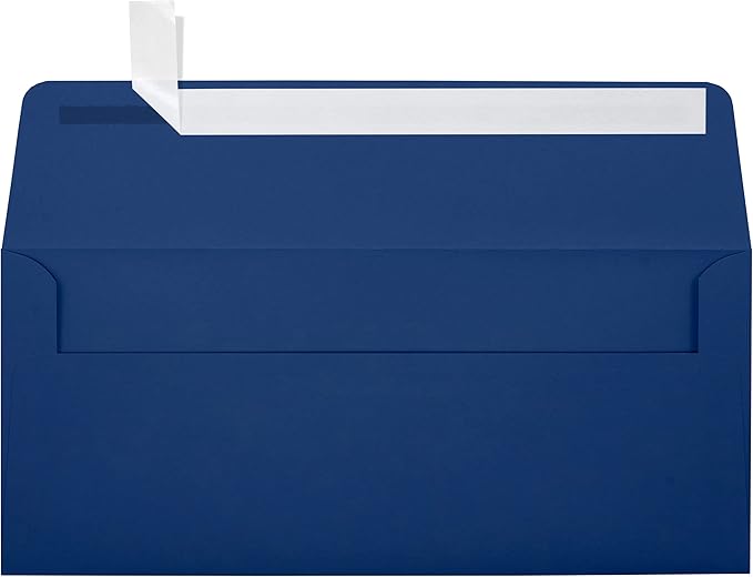 LUXPaper #10 Business Envelopes | Peel & Press | 4 1/8" x 9 1/2" | Navy Blue | 80lb. Text | 250 Qty