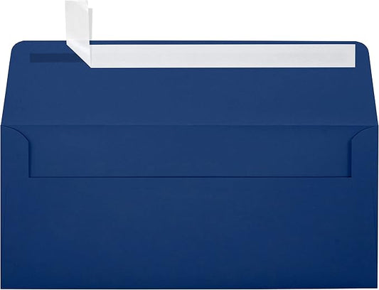 LUXPaper #10 Business Envelopes | Peel & Press | 4 1/8" x 9 1/2" | Navy Blue | 80lb. Text | 250 Qty