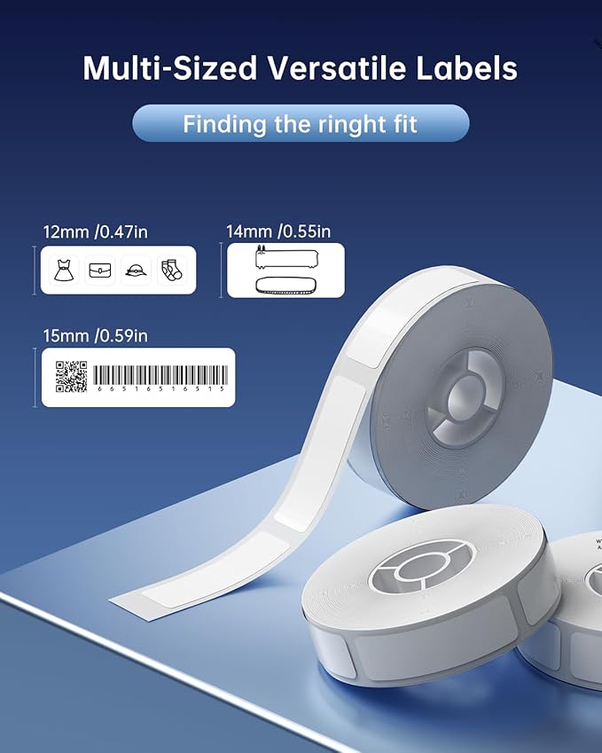 NIIMBOT Label Maker Tape 14×40mm White Label Print Paper Compatible for NIIMBOT D11 D110 D101, Thermal Sticker Paper Waterproof Labeling Tape Replacement 160 Labels/Roll