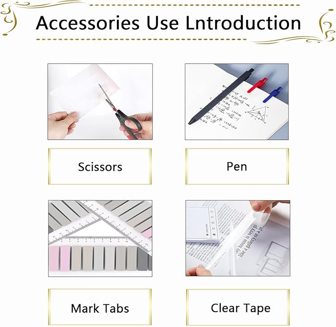 Office Supplies,Desk Accessories, Stapler and Tape Dispenser Set for Women with Stapler, Tape Dispenser, Staple Remover, Staples, Clips, Scissor and Tabs,Gift for Students, Coworkers