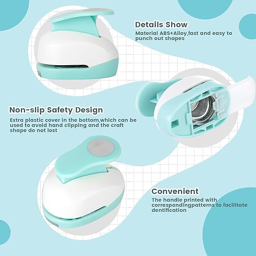 LOVEINUSA 3PCS Circle Hole Punch, Different Size（1+ 5/8 + 3/8 Inch） of Scrapbooking Paper Cutter Crafting, Designs for Office Junk Journal Supplies, Card Making, DIY Albums, Photos, Circle Cutter