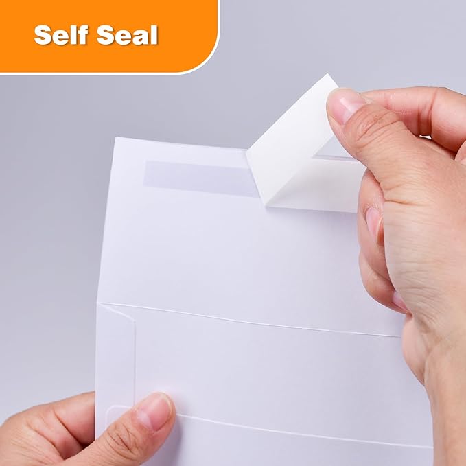 A9 Blank Invitation Envelopes 50 Pack - 5-3/4 x 8-3/4 Inches White Self Seal Envelopes for Invitations, Cards, Letters & Business Mail (Premium Quality)