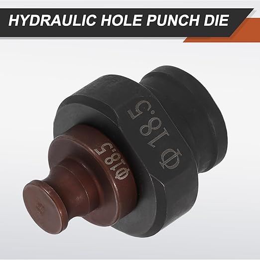 HARFINGTON Hydraulic Hole Punch Die 18.5mm Round Hole 40Cr Steel Electric Punching Kit for MHP-20 JP-20 Electric Punching Machine, Burgundy & Black