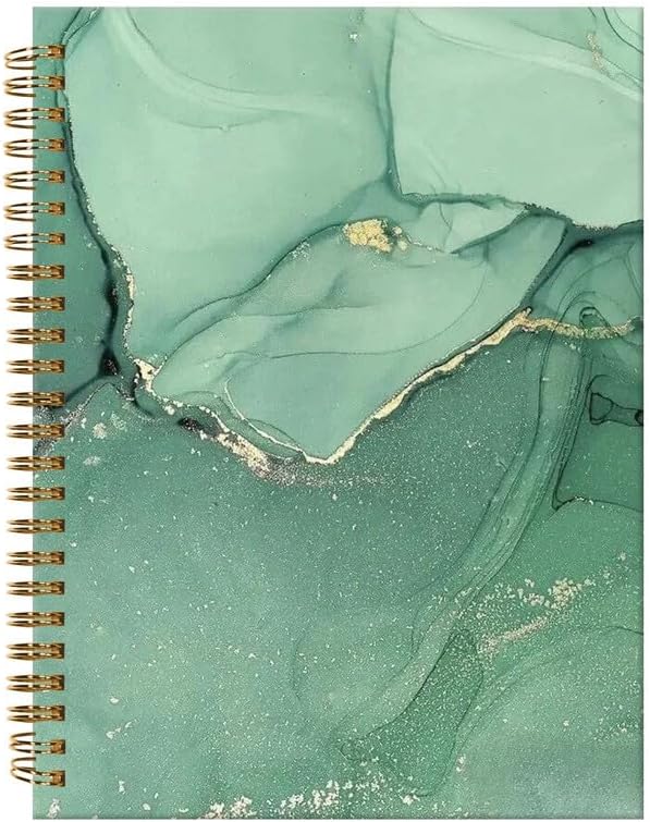 Spiral Journal Notebook,A5 Hardcover Lined Journals for Women Girl 6 x 8.3 in,120 Pages Thick Paper,Cute College Ruled Writing Notebook for Gifts Office Work School(Beautiful Green Marble)