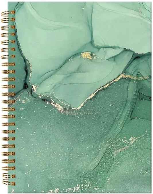 Spiral Journal Notebook,A5 Hardcover Lined Journals for Women Girl 6 x 8.3 in,120 Pages Thick Paper,Cute College Ruled Writing Notebook for Gifts Office Work School(Beautiful Green Marble)