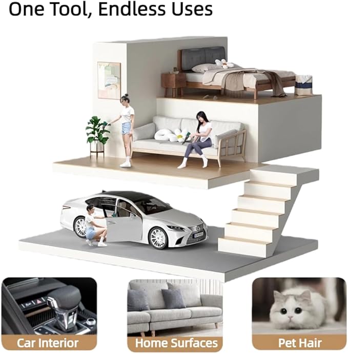 Portable Car Vacuum Cleaner, 2-in-1 Handheld Vacuum & Sealer, 10,000Pa Strong Suction Cordless Mini Vacuum for Car/Home/Keyboard/Pet Hair, Compact Rechargeable with Washable HEPA Filter(Black)