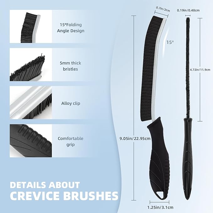 Hard Bristle Crevice Cleaning Brush-Thin Gap Scrub Brush, Small Cleaning Brush, Grout Brush, Kitchen Brush, Cleaning Tools for Toilet, Bathroom, Sink, Home, Household, Window (3, Mint)