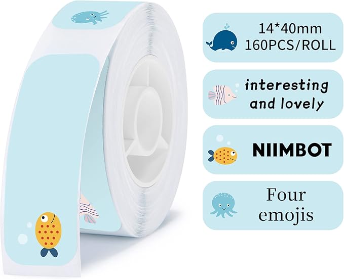NIIMBOT D11 D110 Label Maker Tape Adhesive White Label Paper Compatible for NIIMBOT D11 D110 Label Printer (SEA)