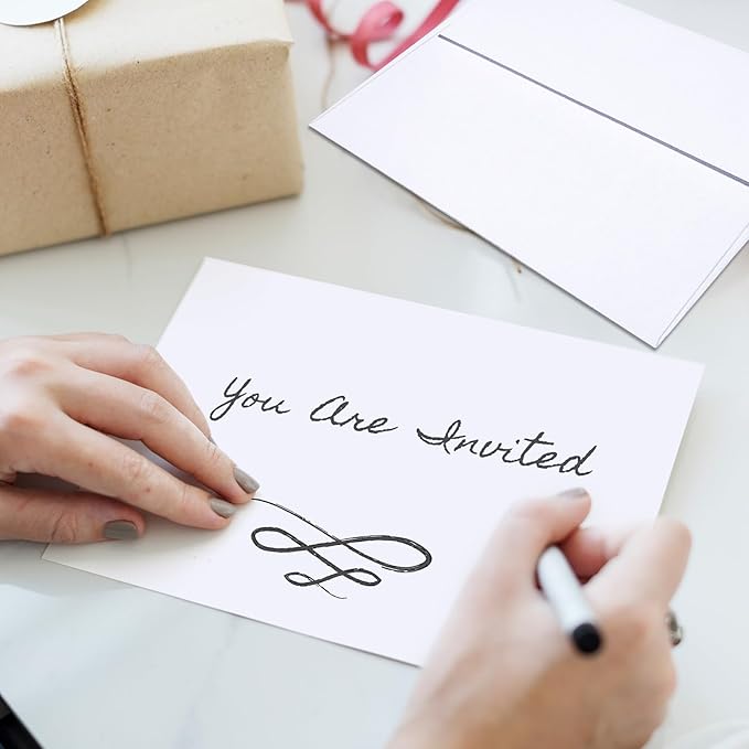 Blank Cards With Envelopes 5x7 - 25 Pack Cardstock and Envelopes, Blank Thank You Cards