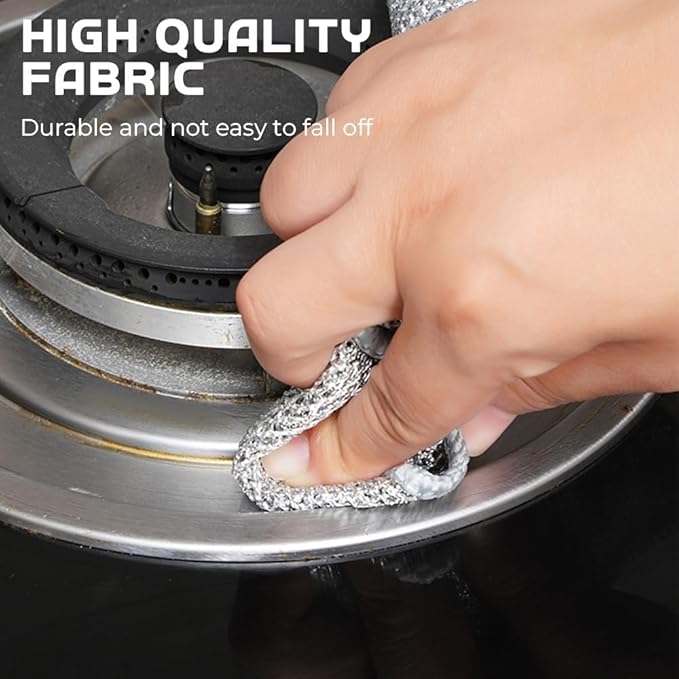 Multipurpose Wire Dishwashing Rags for Wet and Dry, 2025 Upgrade Non Scratch Metal Wire Dishcloth, Reusable Premium Metal Scrubbing Pads Sponge Clean for Home Kitchen Stove Tops (10Pcs)