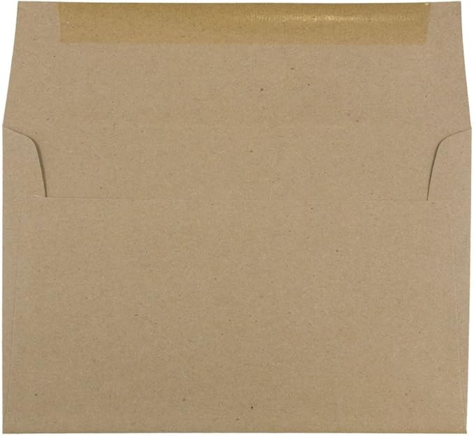 JAM PAPER A9 Premium Invitation Envelopes - 5 3/4 x 8 3/4 - Brown Kraft Paper Bag - Bulk 500/Box