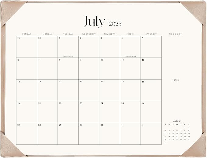 Desk Calendar 2025-2026 with Desk Mat – 22" x 17" Large Desk Pad Calendar Runs From July 2025 to December 2026, Monthly Calendar for Home, Office