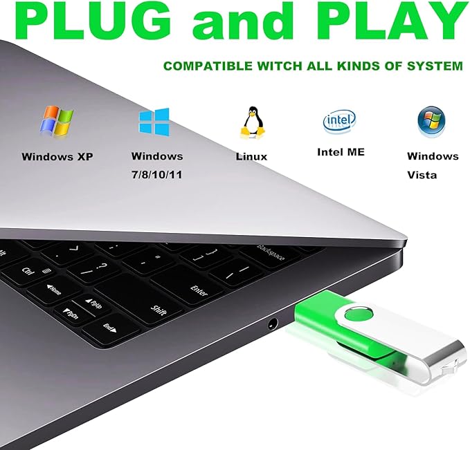 32GB Swivel USB Flash Drive 10Pack USB Drive 32GB Pack of 10 USB Memory Stick Bulk - Portable Thumb Drive 10 Pack for Data Storage and File Sharing in Home & Office