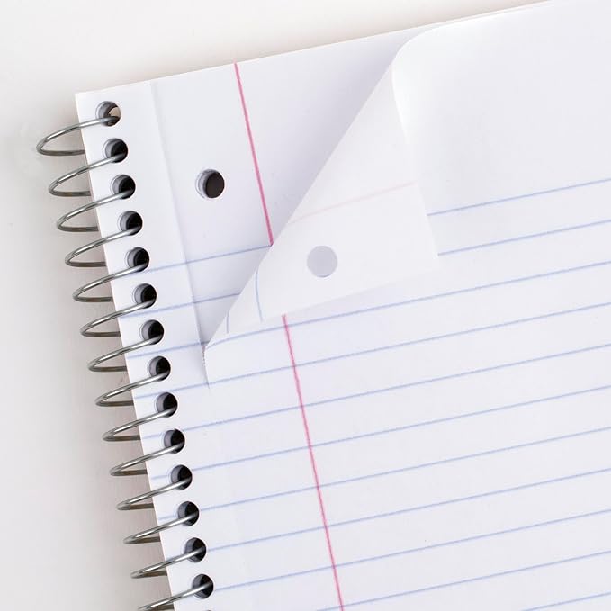 Mead Spiral Notebook, 6 Pack, 1 Subject, College Ruled Paper, 7-1/2" x 10-1/2", 70 Sheets per Notebook, Assorted Pastel Colors (830049)