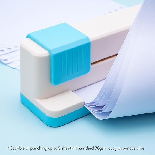 30 Holes Binding Punch,Loose Leaf Paper Punch Machine,Portable Hand Pushed Multi-Hole Puncher for Notebooks, Agendas, Planners,to-Do Lists, School Works and so Much More