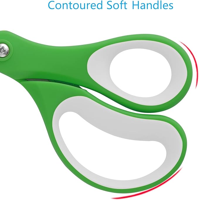 LIVINGO Scissors Bulk 24 Pack: 8” Sharp Scissors Set All Purpose for Office Middle High School Student Teacher Arts Crafts Supplies Cutting Wrapping Paper, Sewing Fabric Shears for Household