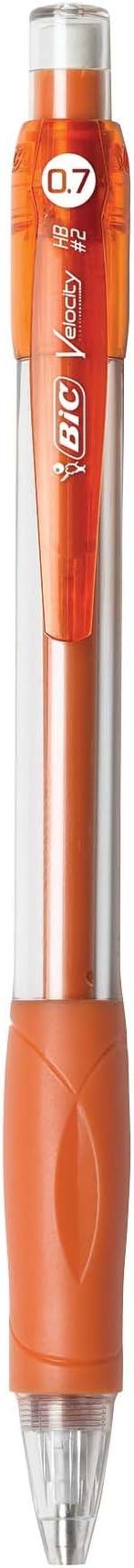 BIC Velocity Mechanical Pencils, With Colorful Barrel, Medium Point (0.7mm), 5-Count Pack Mechanical Pencils With Eraser and Lead Refills