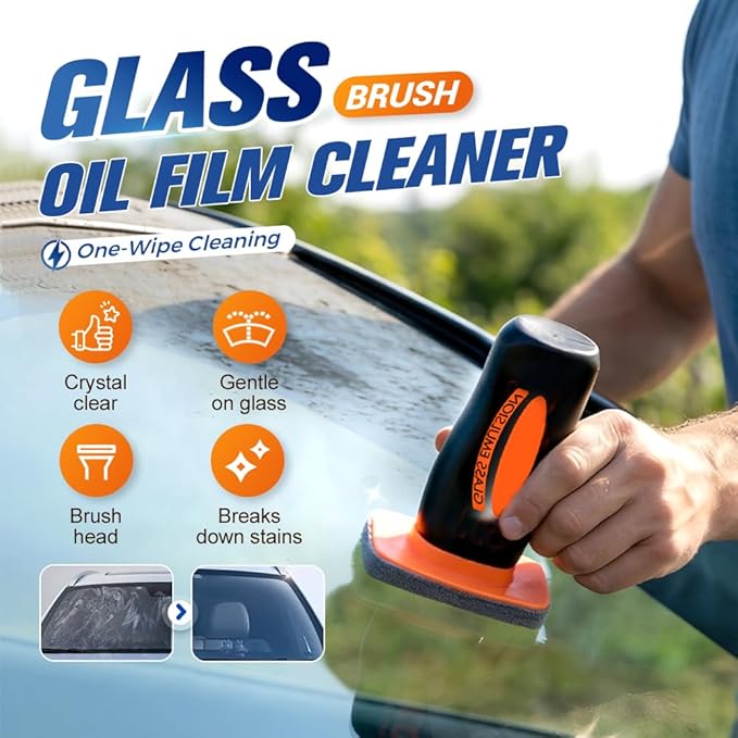 2025 Handheld Glass Oil-Film Remover, New Upgrade Emulsion Cleaner Glass Cleaning Board for Cars, Multifunctional Oil Film Remover for Windshield, Car Glass Brush for Car Maintenance (3, 300g)