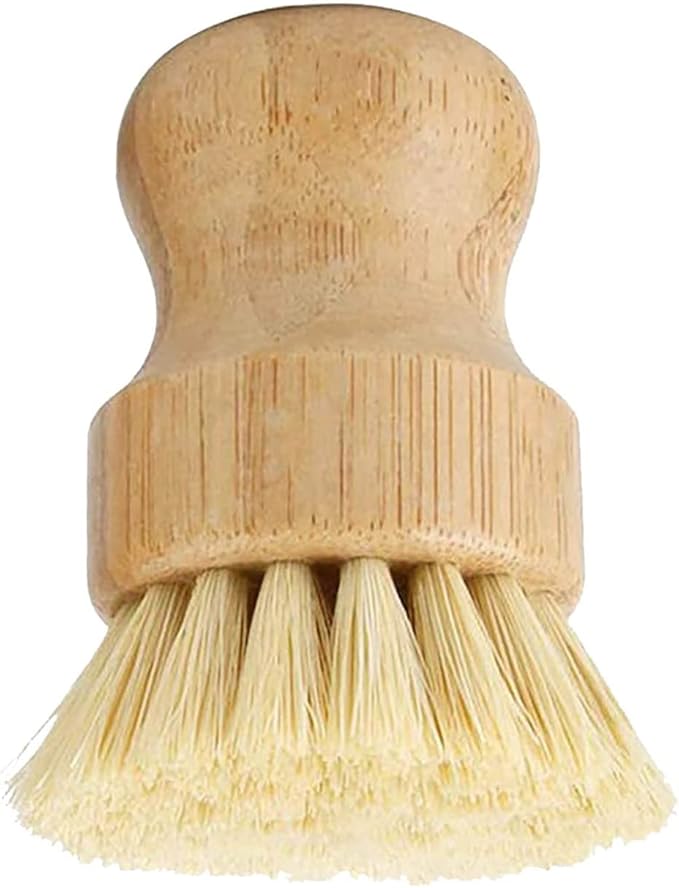 1 Pcs Palm Wooden Dish Scrubber Brush,Bamboo Dish Brush Set, Dish Brushes, Durable Wood Dishes Scrub Brush, Natural Round Vegetable Cleaning Pots Pans Sink Washing Kitchen Brush & Tools
