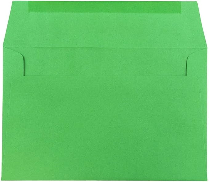 JAM PAPER A9 Colored Invitation Envelopes - 5 3/4 x 8 3/4 - Green Recycled - Bulk 1000/Carton