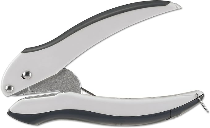 Bostitch Office EZ Squeeze One-Hole Punch, 10 Sheet Capacity, Lightweight, Gray/Blue (2402)