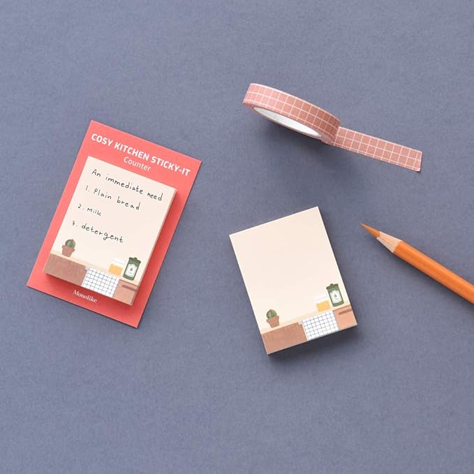 Monolike Cosy Kitchen Sticky-it - 5p Set Self-Adhesive Memo Pad 50 Sheets