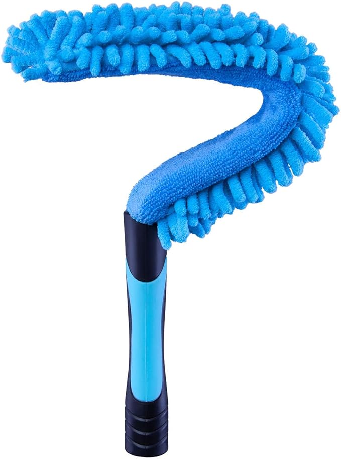 Hicavar 17" Microfiber Flexible Ceiling Fan Duster with Washable Chenille Dusting Cloth, Use by Hand or Attach to Extension Poles (1)