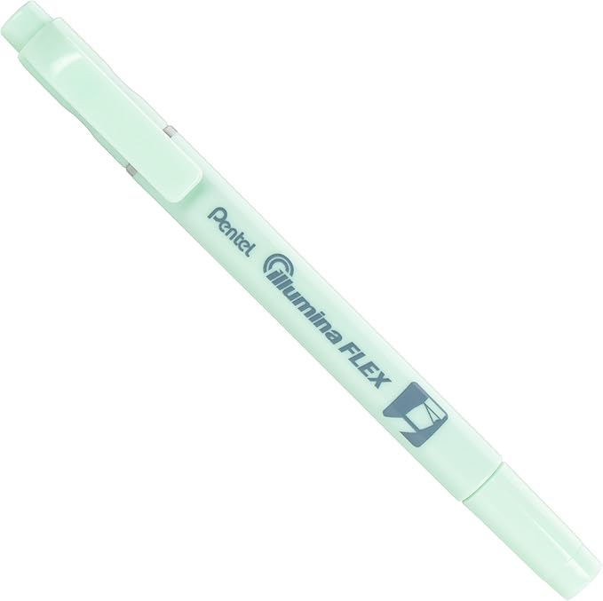 Pentel Illumina Flex Twin Tip Highlighter, Dual-Tip Marker Highlighter, Flex Tip and Chisel, 8 Asstorted Pastel Ink Colors, Pack of 8 (SLW11P-8E)