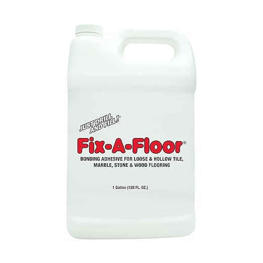 The Original Fix-A-Floor Loose Tile Repair Adhesive - Tile, Porcelain, Ceramic, Marble, Stone & Wood Floor Repair Adhesive - 1 Gallon Jug