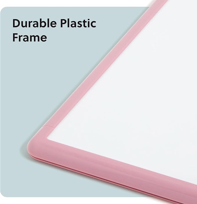 U Brands Contempo Magnetic Dry Erase Board White Board, 11” x 14”, Blush Pink Modern Frame, Includes Magnet and Marker