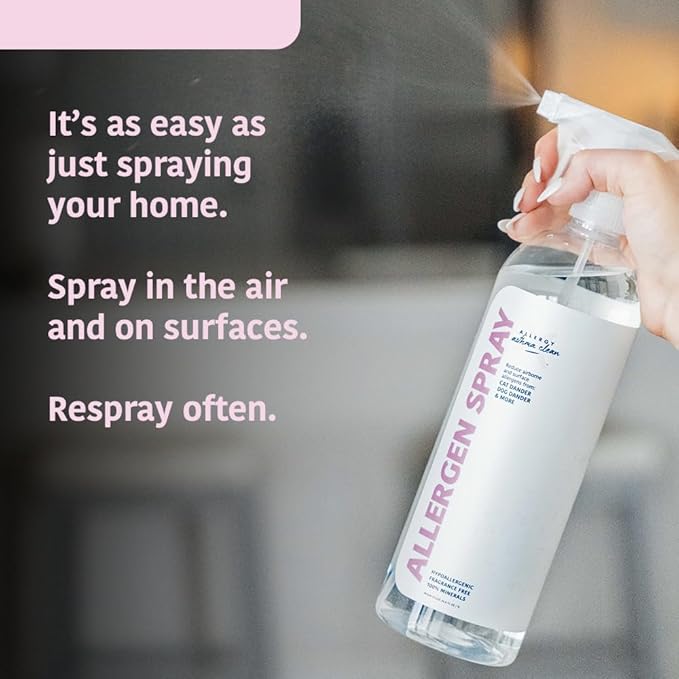 Allergen Spray, Pets, Dust Allergies & More, Air & Surface, Just Add Water, Bottle with One Refill, Over 64oz Total