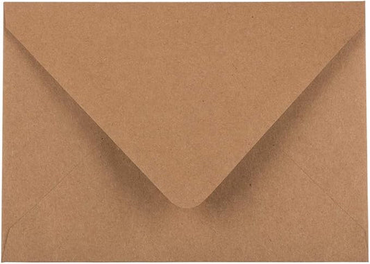 JAM PAPER A6 V-Flap Invitation Envelopes - 4 3/4 x 6 1/2 - Brown Kraft Recycled - 1000/pack