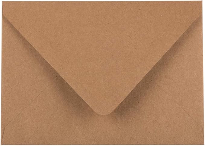 JAM PAPER A6 V-Flap Invitation Envelopes - 4 3/4 x 6 1/2 - Brown Kraft Recycled - 100/pack