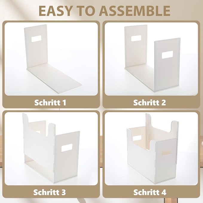 Portable Desktop File, Side Handles, Filing Organizer, Hanging File Folders, Letter Size for Schools Office Home(White,2 Pcs)