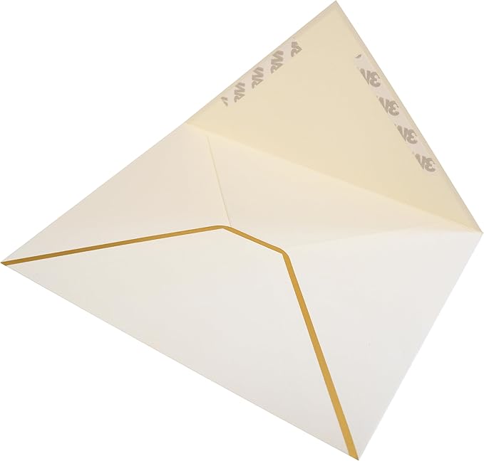 A7 Envelopes - V Flap Foil Border Luxury Mailing Envelopes for 5" x 7" Cards - for Wedding, Invitations, Baby Shower, Photos, Graduation, Birthday, Bridal Shower - 5.25" x 7.25" (Ivory, 25 Pack)