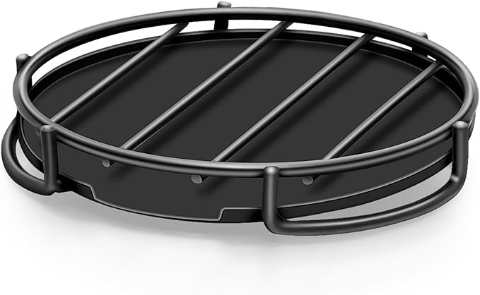 Stainless Steel Smiley Face Dish Sponge Holder, Black Sink Caddy for Kitchen Countertop, Soap Bar Dishes with Drainage, Self Draining Soap Dish Saver Shampoo Holder Tray Caddy for Scrubber