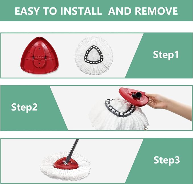 [10 Pack]Mop Heads Replacements, Spin Mop Replacement Head Deep Cleaning Machine Washable and Easy-to-Replace,Spin Mop Refill Replacement Head 100% Microfiber,Mop Head for O-Ceda EasyWrin(White)