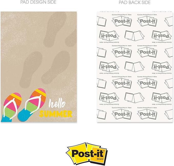 Gotcha Covered Notebooks Summer Vibes Sticky Note Set / 4" x 6" Repositionable Sticky Note Pads / Five Modern Beach Theme Designs / Made in The USA