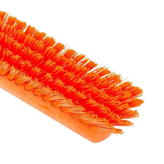 SPARTA Handheld Soft Counter Brush 8 Inch Bristle Span, Multi-Use Dust Brush with 5 Inch Handle for Tables, Countertops, and Delicate Surfaces, Polyester, Orange