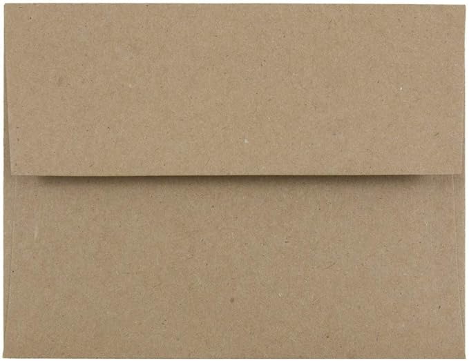 JAM PAPER A2 Premium Invitation Envelopes - 4 3/8 x 5 3/4 - Brown Kraft Paper Bag - Bulk 500/Box