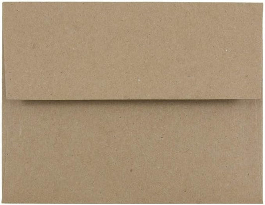 JAM PAPER A2 Premium Invitation Envelopes - 4 3/8 x 5 3/4 - Brown Kraft Paper Bag - Bulk 500/Box