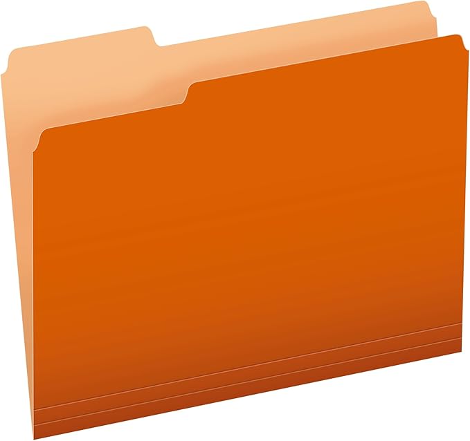 Pendaflex Two-Tone Color File Folders, Letter Size, Orange, 1/3 Cut, 100 per box (152 1/3 ORA)