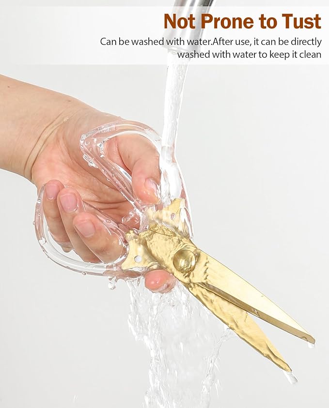 Kitchen Shears Scissors&Sharp Scissors, ARCHIKING 8.0inch Cooking Scissor-Meat and Poultry Shears, Dishwasher Safe, Acrylic Handel Scissors All Purpose Stainless Steel Utility Scissor (White)