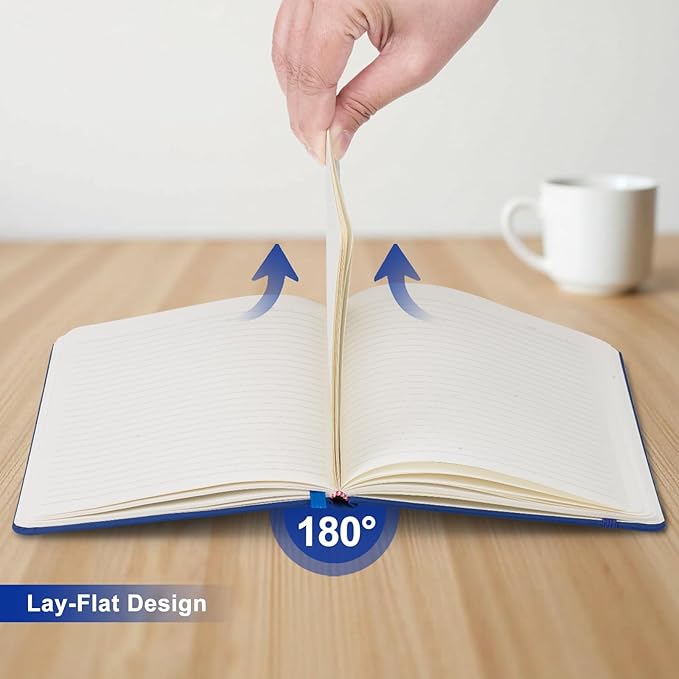 ViVin Lined Journal Notebooks, 3 Pack, (Navy), 192 Pages, Medium 5.5 x 8.3 inch, College Ruled, A5 Hardcover Notebooks, Journaling Notebooks for Writing, Business, School