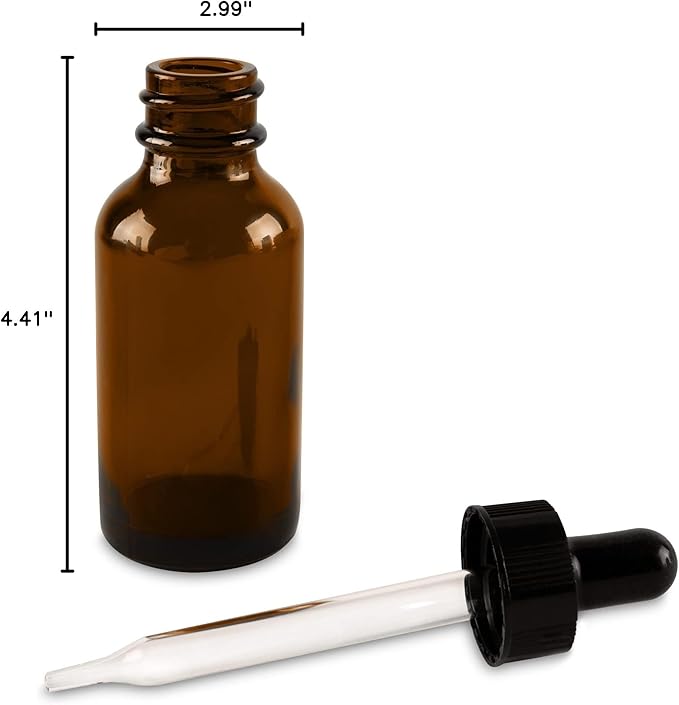 Super Z Outlet 1oz Glass Bottles with Glass Eye Dropper Dispenser for Essential Oils, Kitchen Tools, Chemistry Lab Chemicals, Colognes & Perfumes (6 Pack) (Cobalt Blue) (Brown)