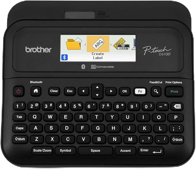 Brother P-Touch PT- D610BT Business Professional Connected Label Maker | Connect and Create via Bluetooth® on TZe Label Tapes up to ~1 inch (Renewed Premium)