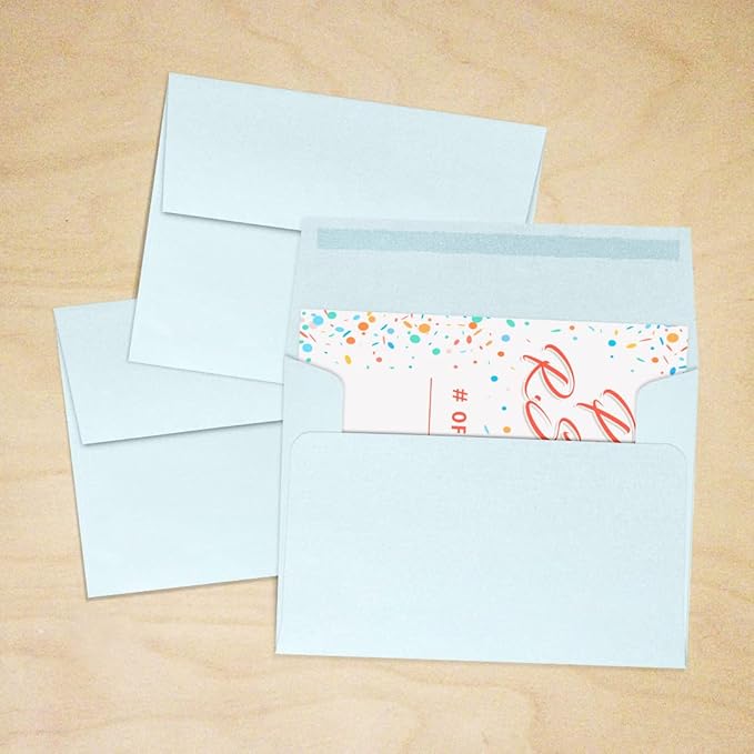 LUXPaper A2 Invitation Envelopes | 4 3/8" x 5 3/4" | Aquamarine Metallic | 80lb. Text | 50 Qty