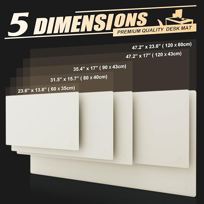 K KNODEL Large Office Leather Desk Mat, Mouse and Keyboard Pad, Computer and Laptop Mat, Desktop Protector and Cover, Writing Pad and Blotter (35.4"x17", White)